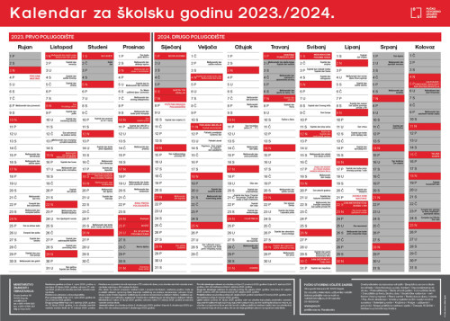 Školski kalendar A3 format 2023